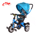 wholesale cheap baby tricycle rubber wheels/OEM 3 wheel kids tricycle with canopy from China/10inch freestyle tricycle for sale